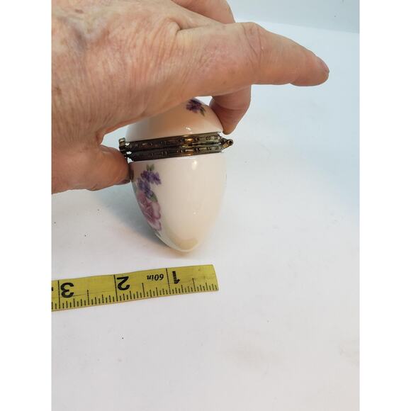 Vintage Porcelain Heart Jewelry Trinket Stash Ring Box Floral Roses 2000 - Picture 12 of 12